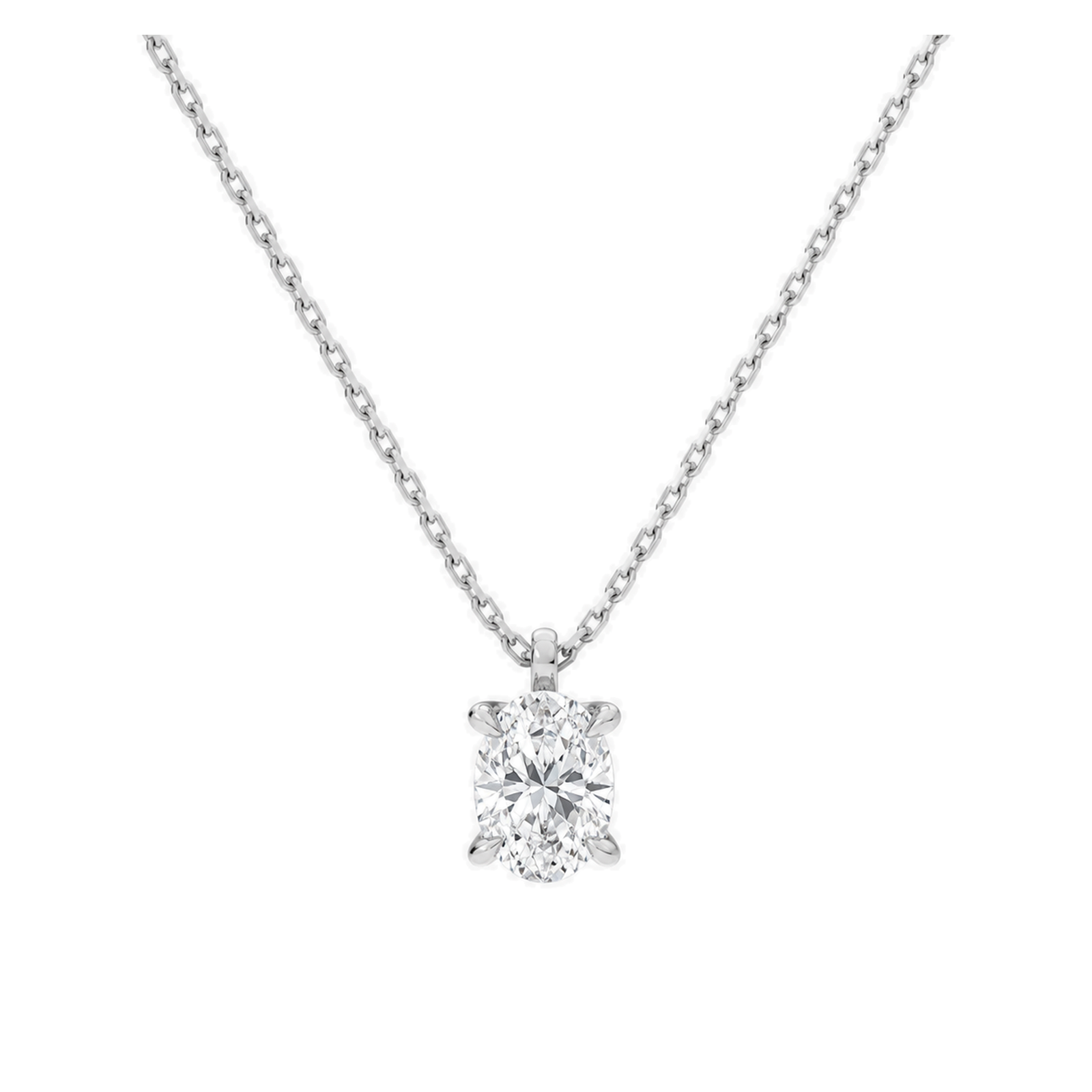 Elysia Solitaire Lab Grown Diamond Pendant Necklace in Platinum