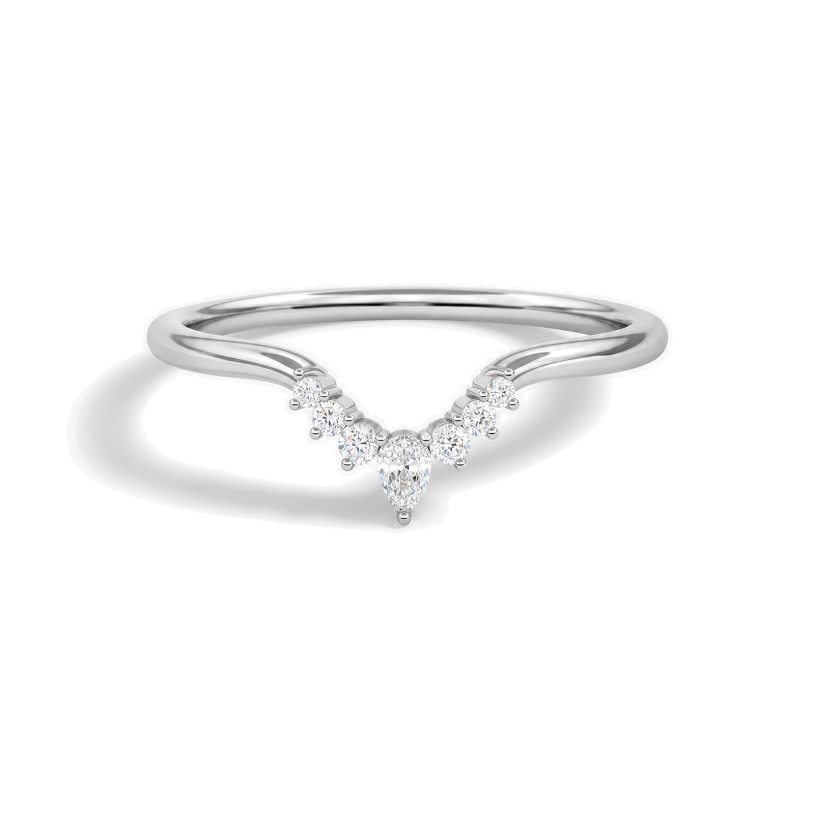 Selene Crescent Lab Grown Diamond Ring in Platinum