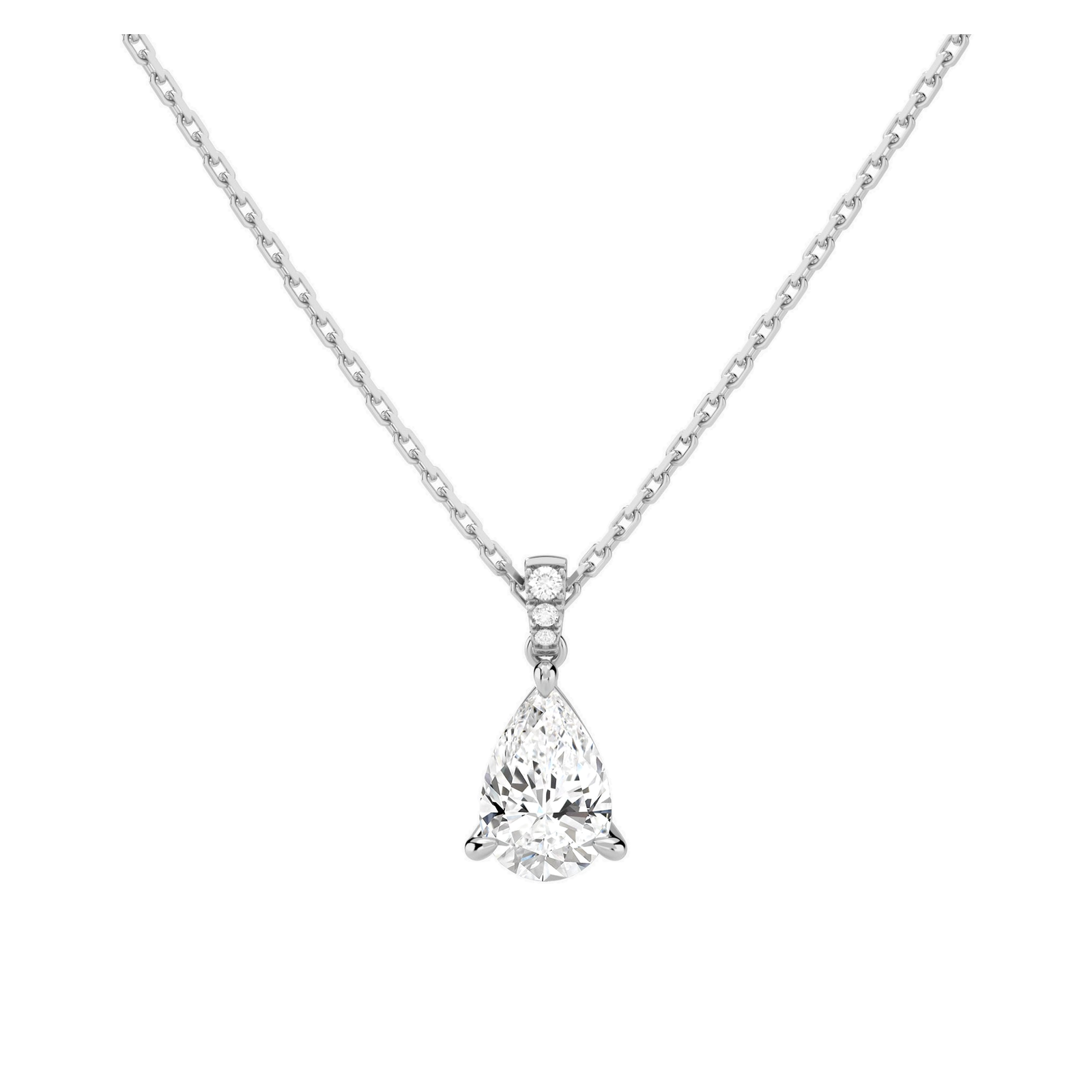 Maeva Accented Bail Lab Grown Diamond Pendant Necklace in Platinum