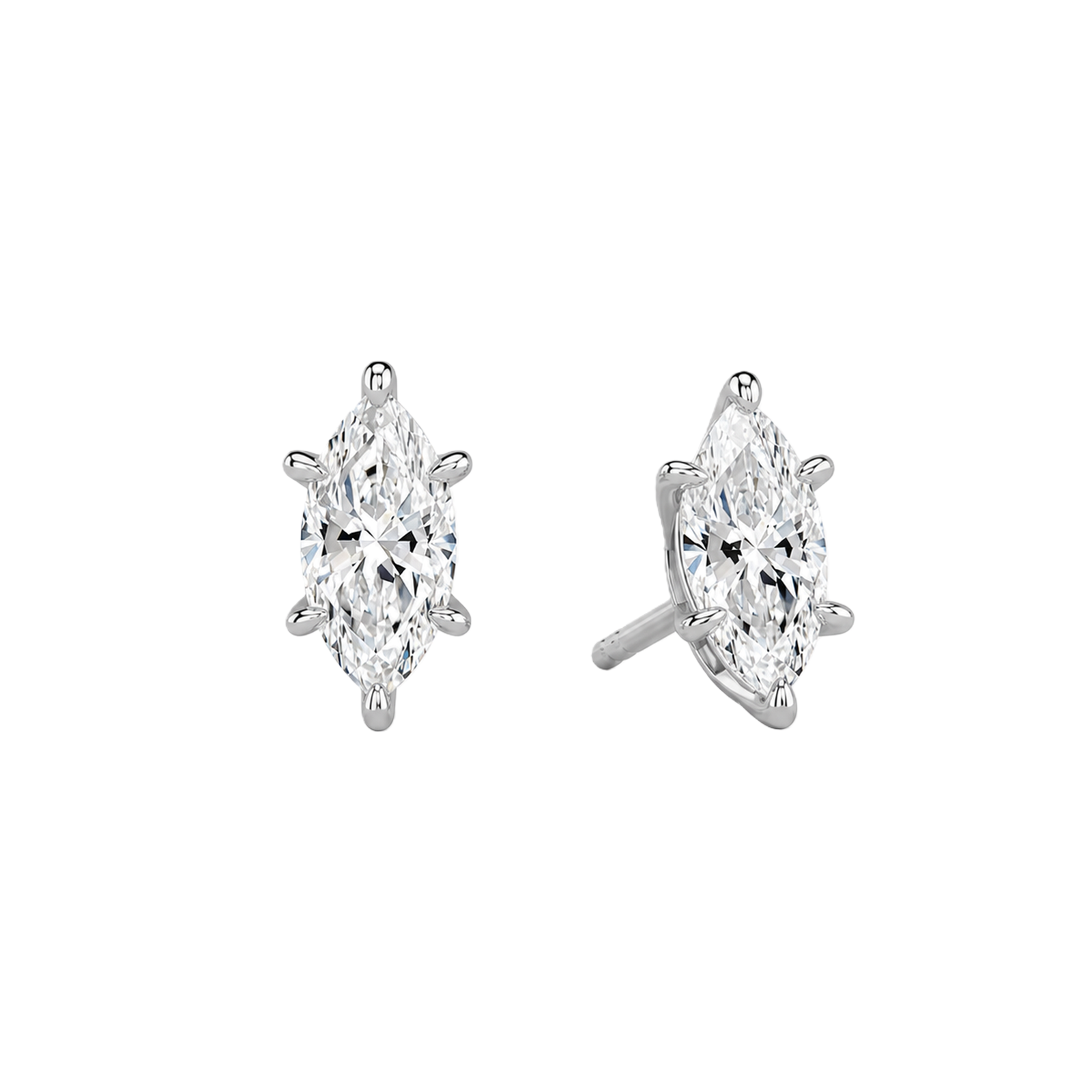 Eira Solitaire 4-Prong Lab Grown Diamond Stud Earrings in Platinum