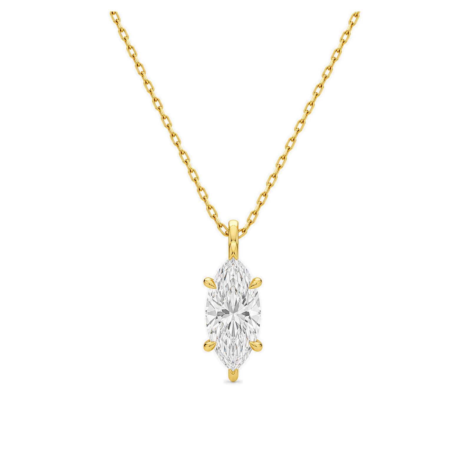 Elysia Solitaire Lab Grown Diamond Pendant Necklace in 14K Yellow Gold