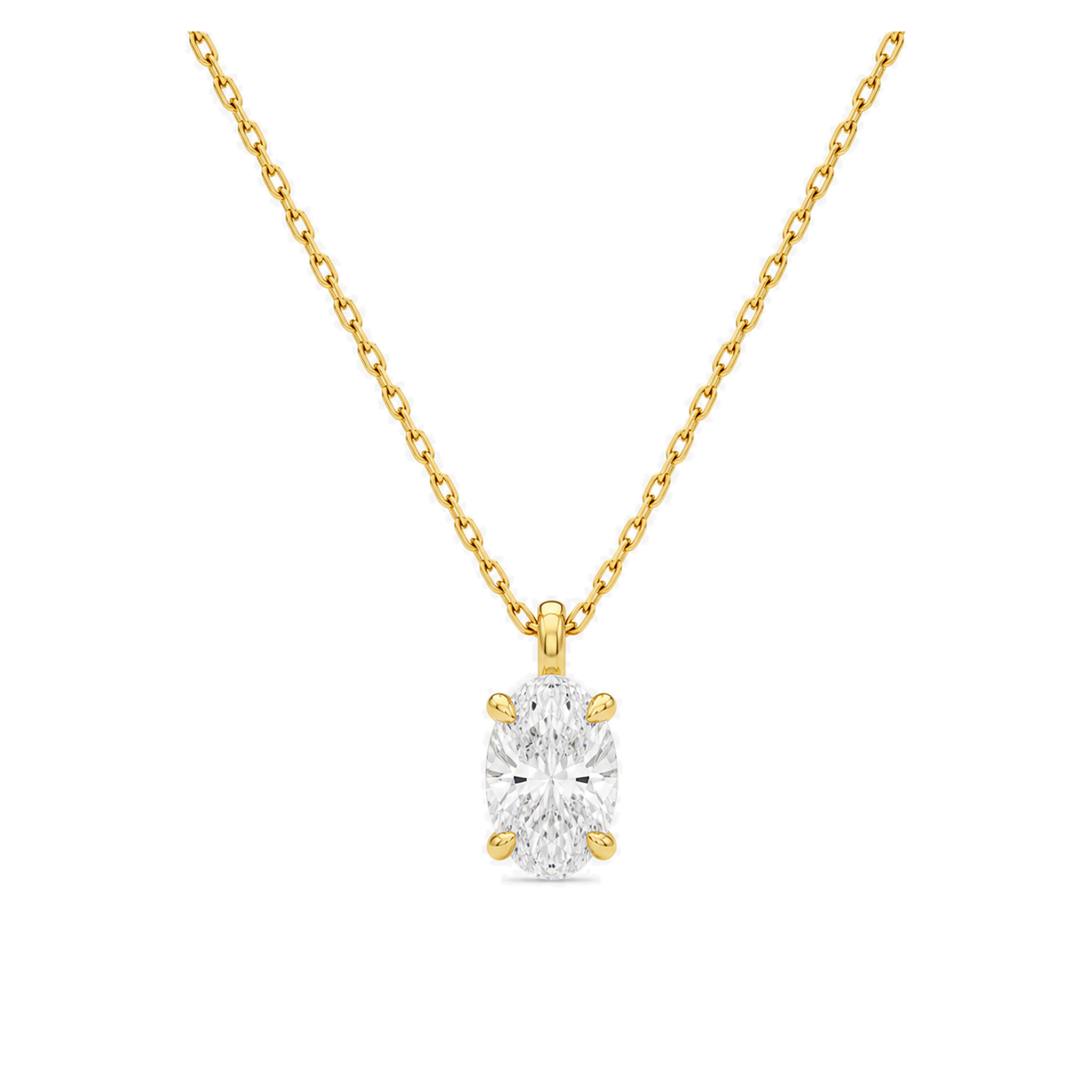 Elysia Solitaire Lab Grown Diamond Pendant Necklace in 14K Yellow Gold