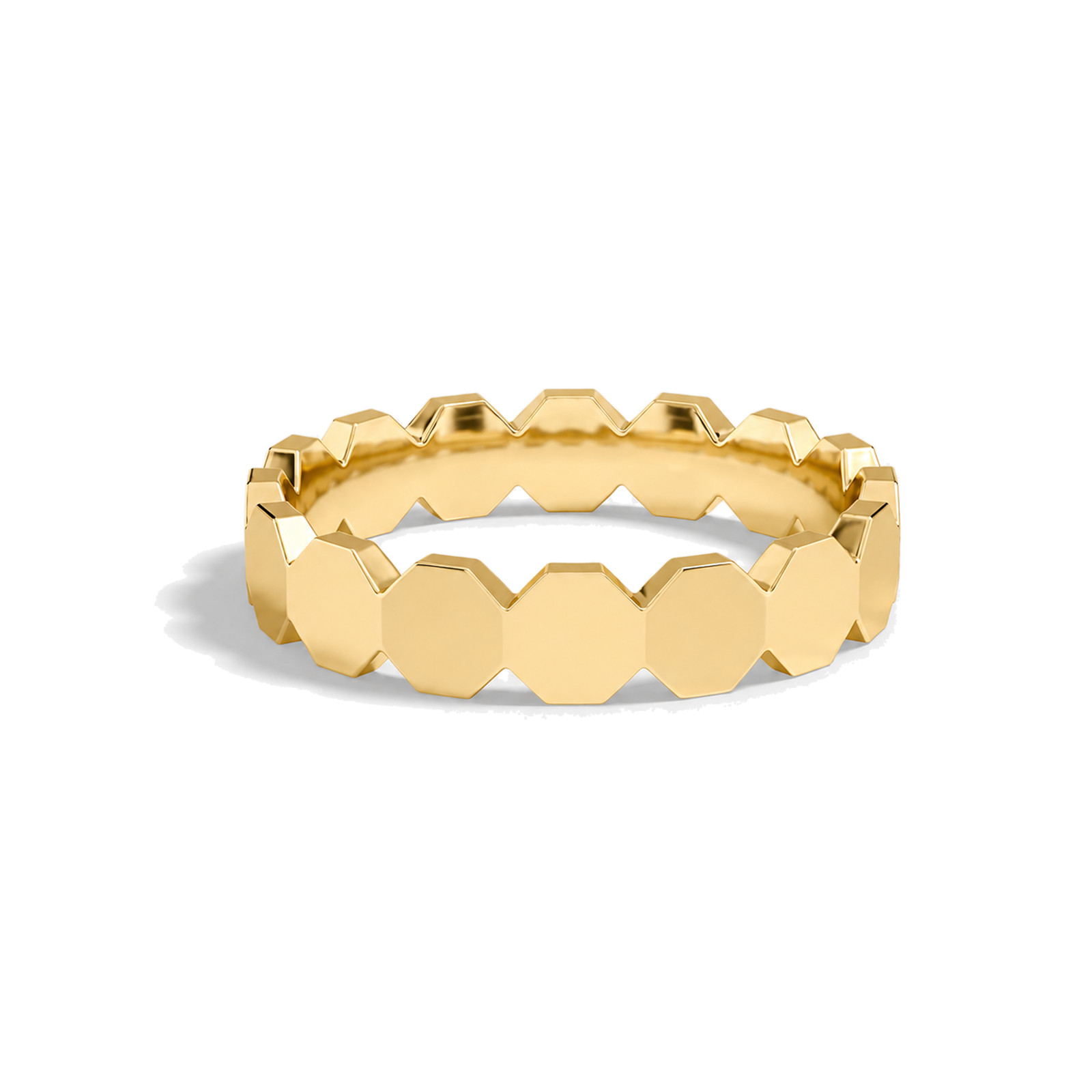 Romilly All Around Octagon Lab Grown Diamond Wedding Band in 18K Yellow Gold
