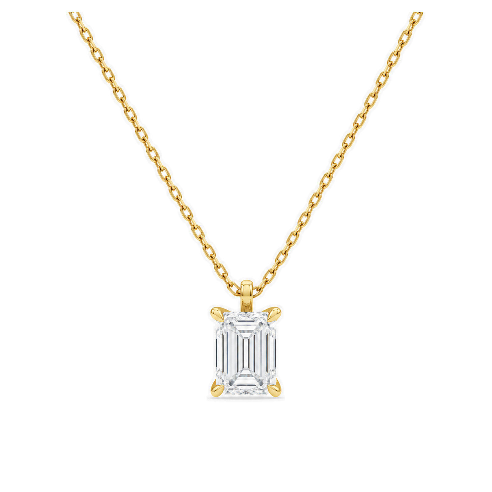 Elysia Solitaire Lab Grown Diamond Pendant Necklace in 14K Yellow Gold