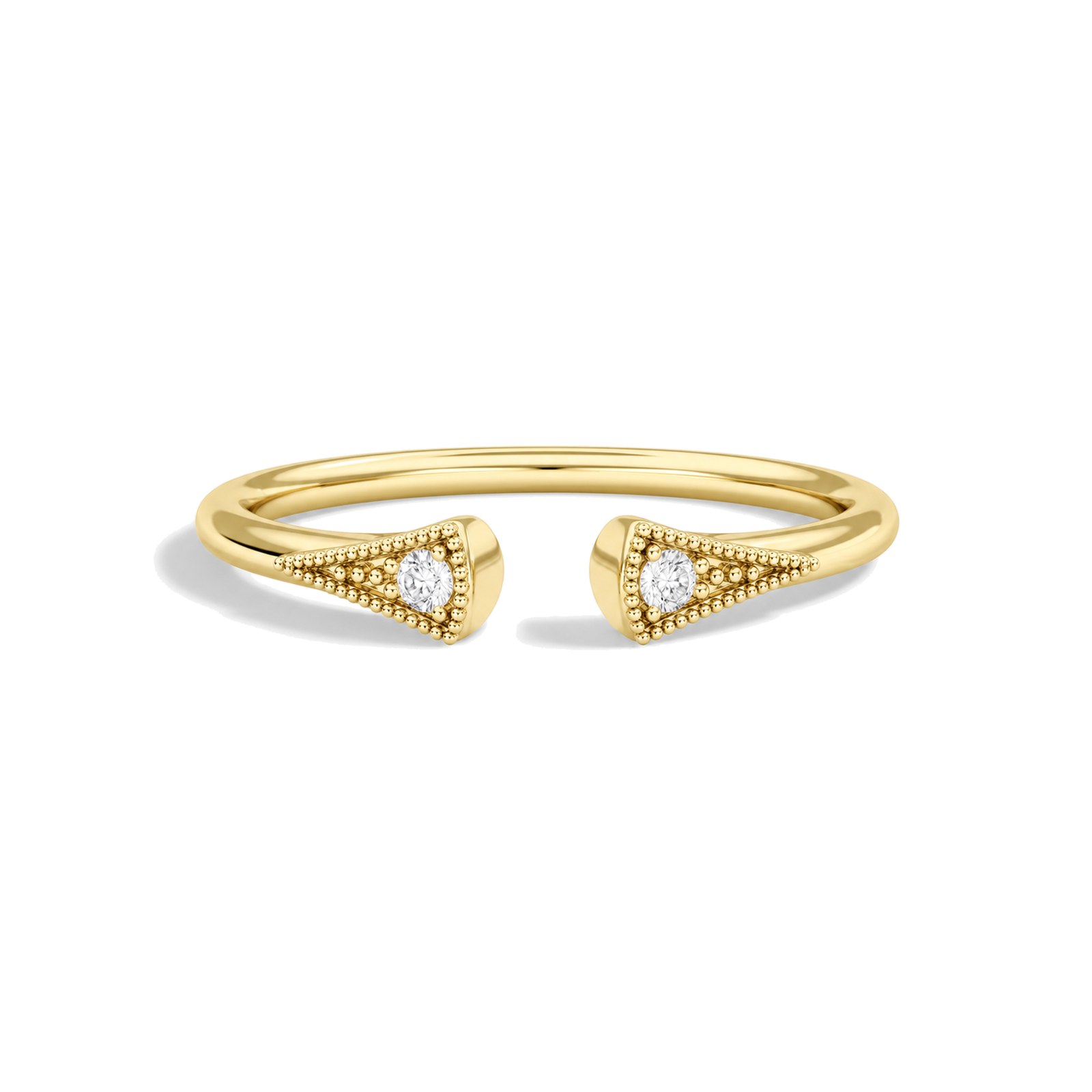 Calla Hudson Milgrain Open Lab Grown Diamond Ring in 14K Yellow Gold