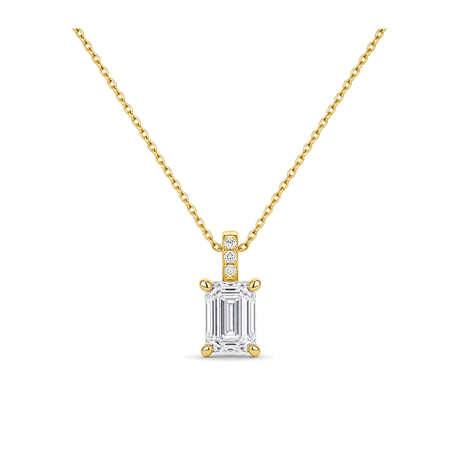Maeva Accented Bail Lab Grown Diamond Pendant Necklace in 14K Yellow Gold