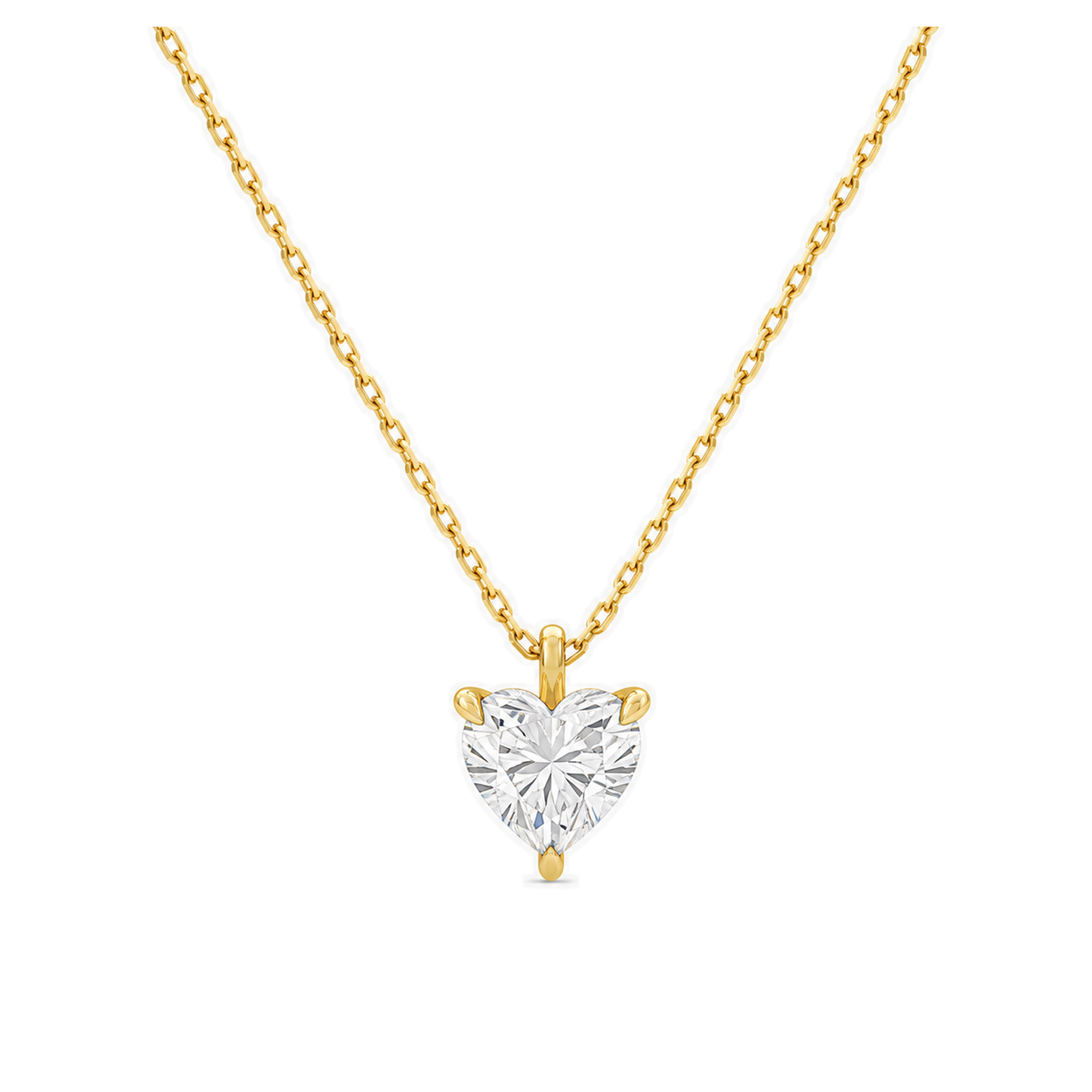 Elysia Solitaire Lab Grown Diamond Pendant Necklace in 18K Yellow Gold