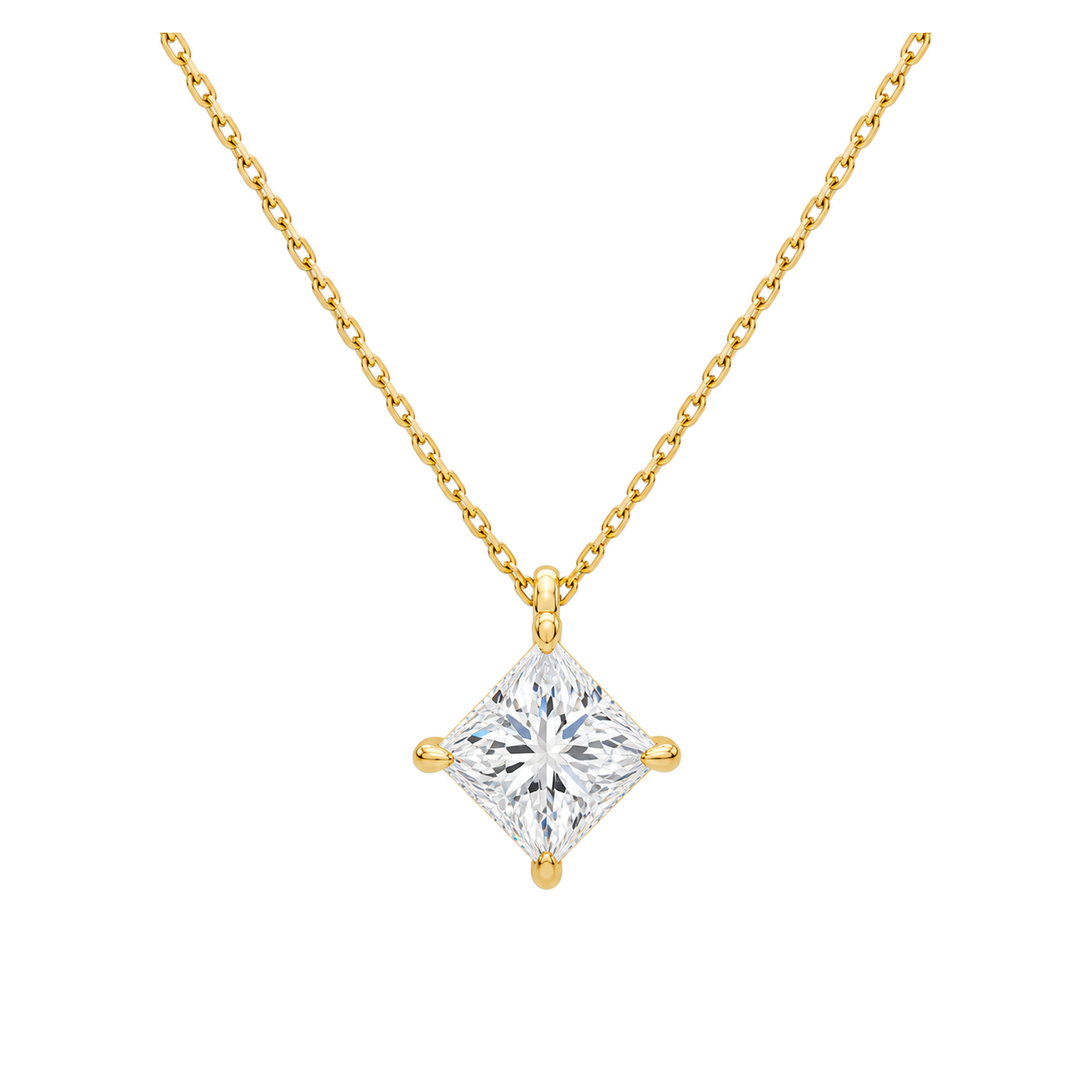 Elysia Solitaire Lab Grown Diamond Pendant Necklace in 14K Yellow Gold