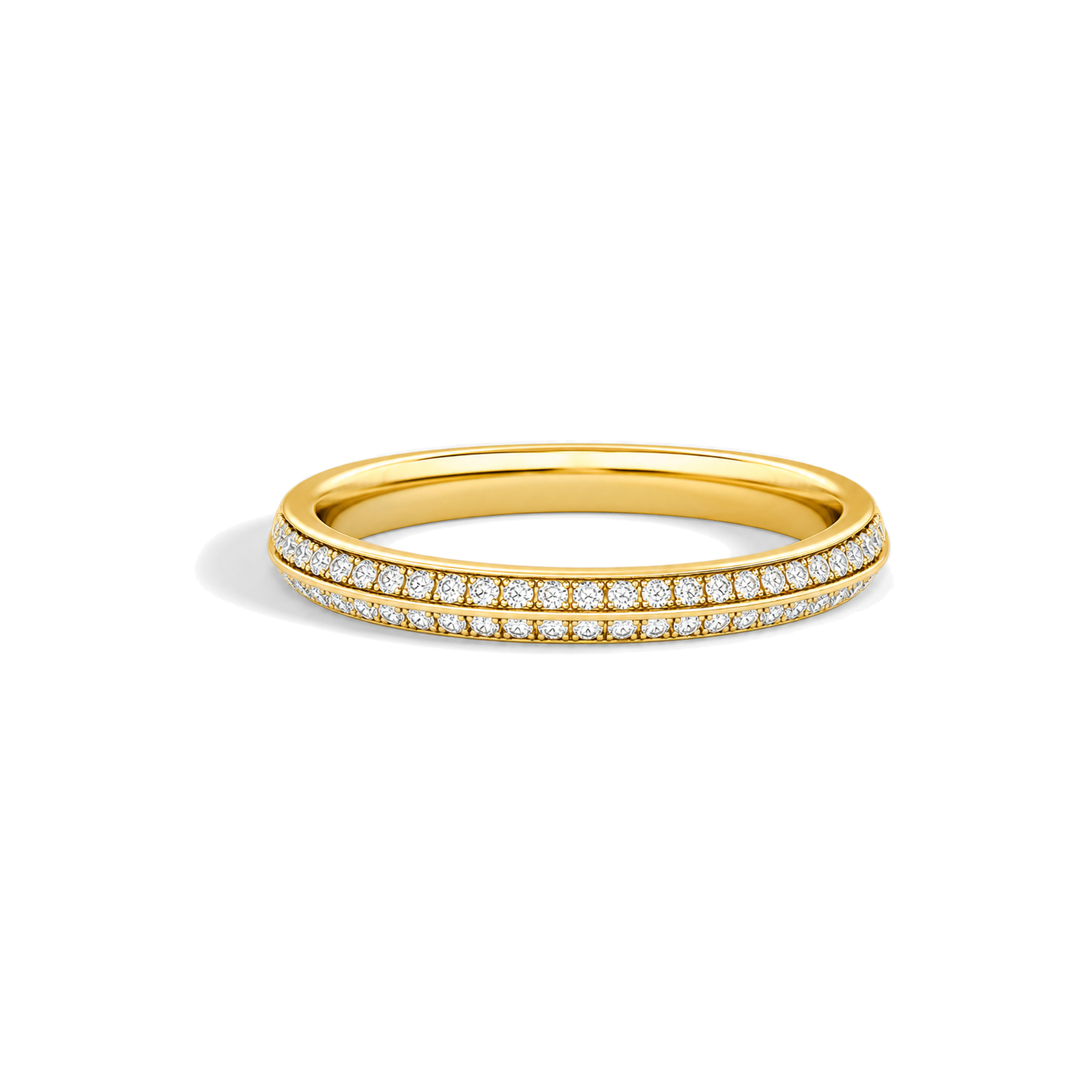 Viola Collette Pave Knife Edge Lab Grown Diamond Ring in 14K Yellow Gold