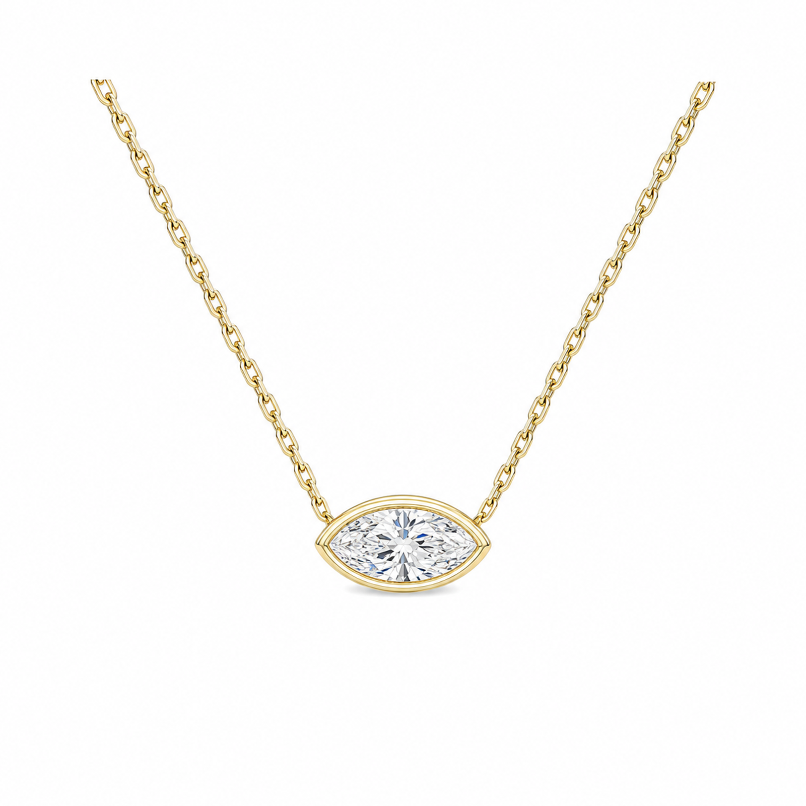 Sienna Bezel Solitaire Lab Grown Diamond Necklace in 18K Yellow Gold