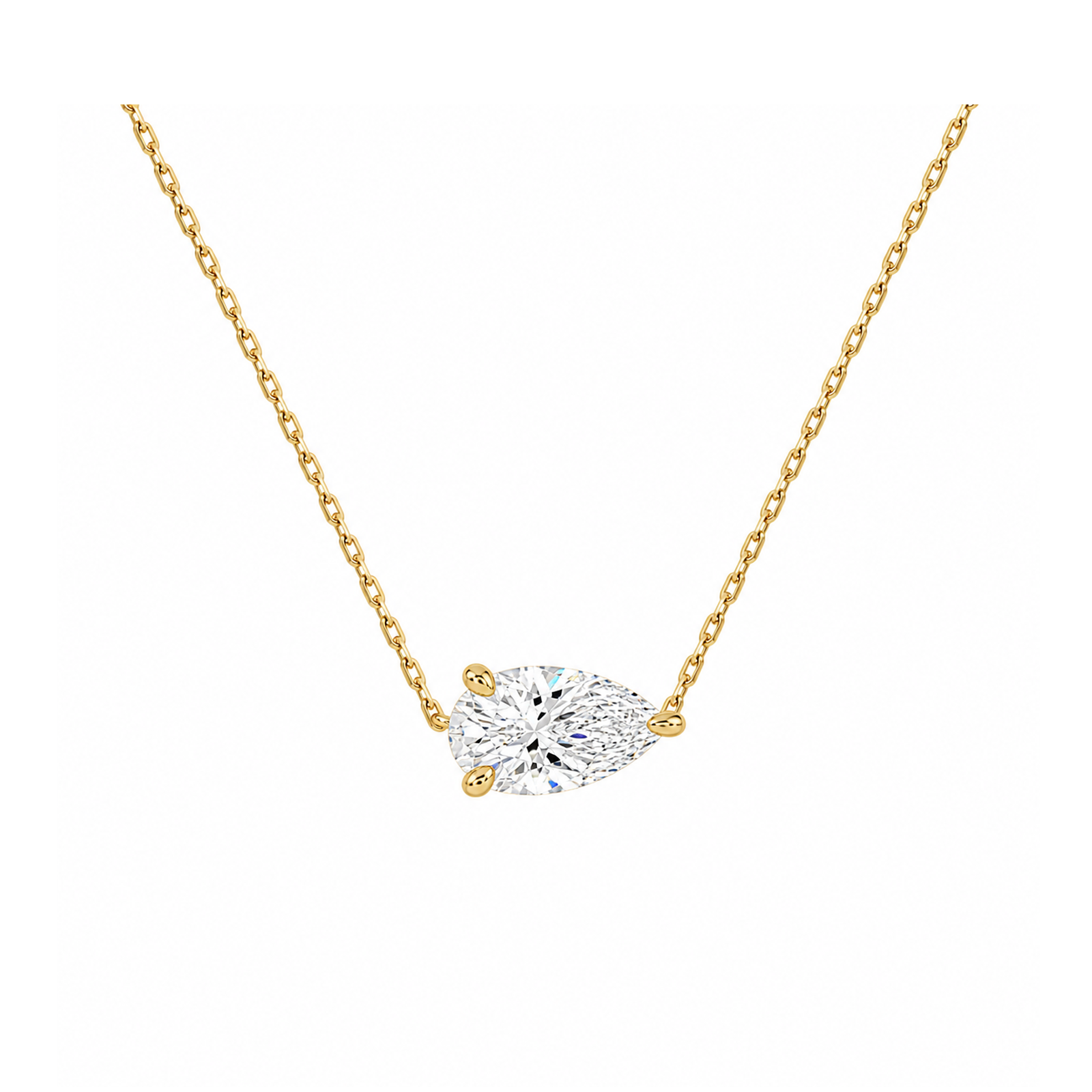 Solenne Solitaire Lab Grown Diamond Necklace in 14K Yellow Gold