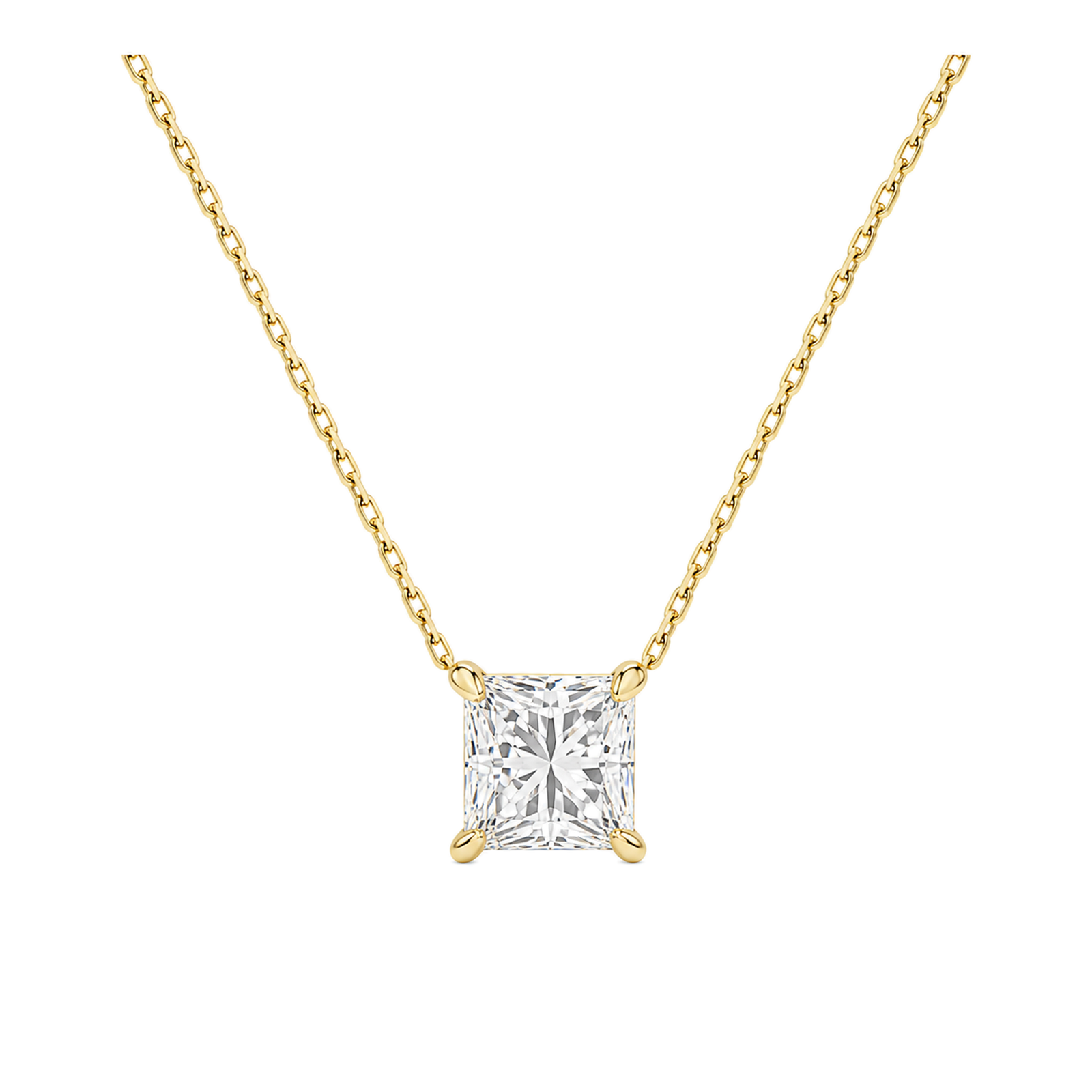 Solenne Solitaire Lab Grown Diamond Necklace in 14K Yellow Gold