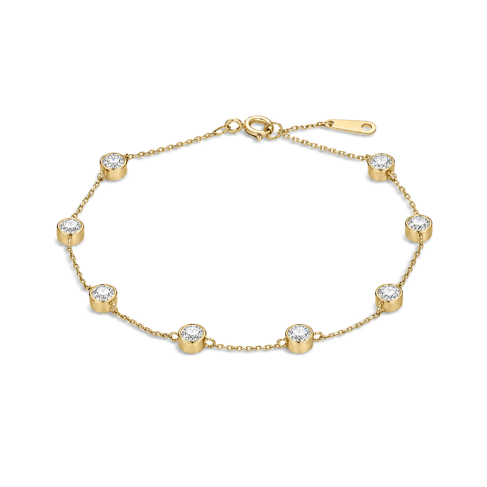 Noelle Brilliant Bezel Station Lab Grown Diamond Bracelet in 18K Yellow Gold
