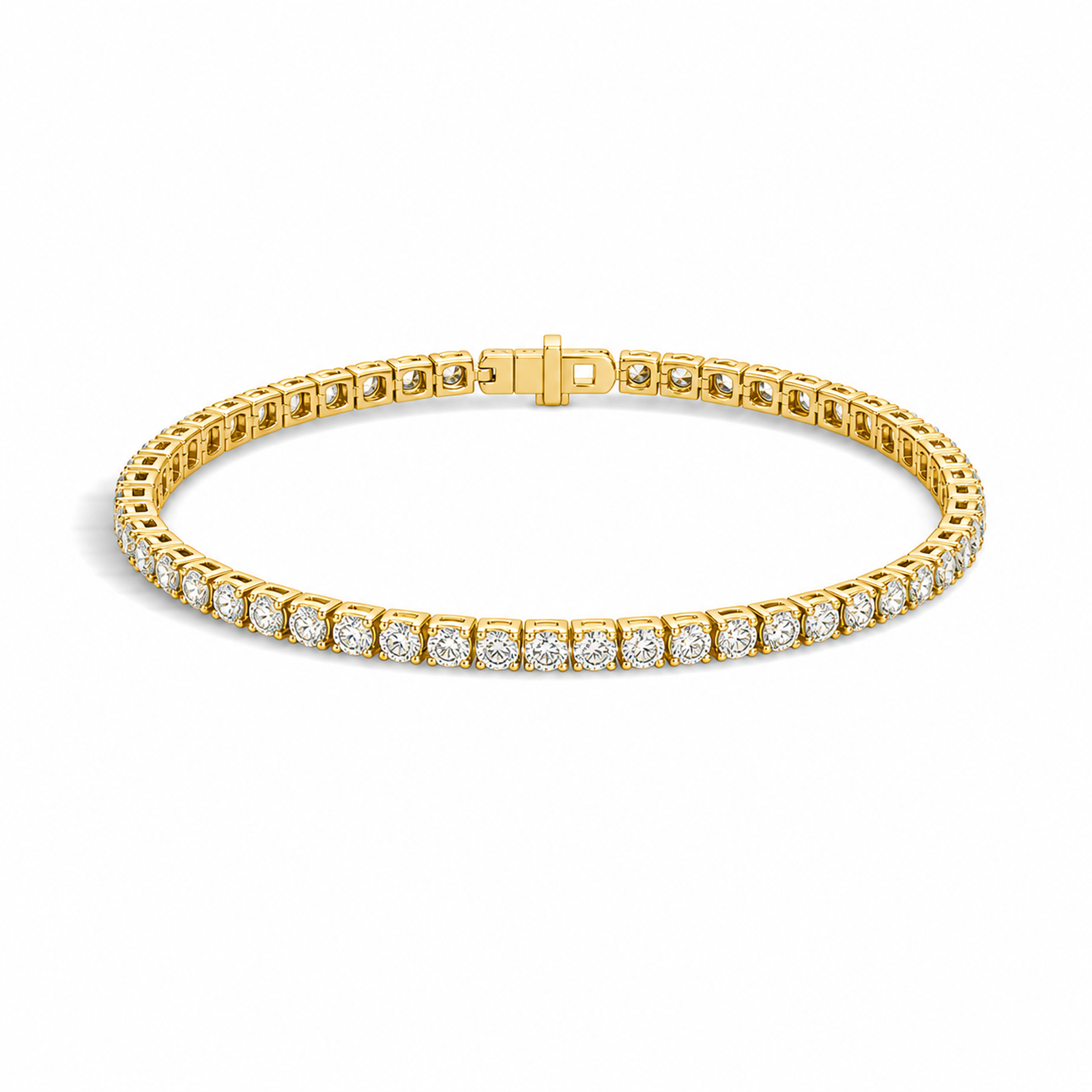 Soleia Four-Prong Brilliant Lab Grown Diamond Tennis Bracelet in 18K Yellow Gold