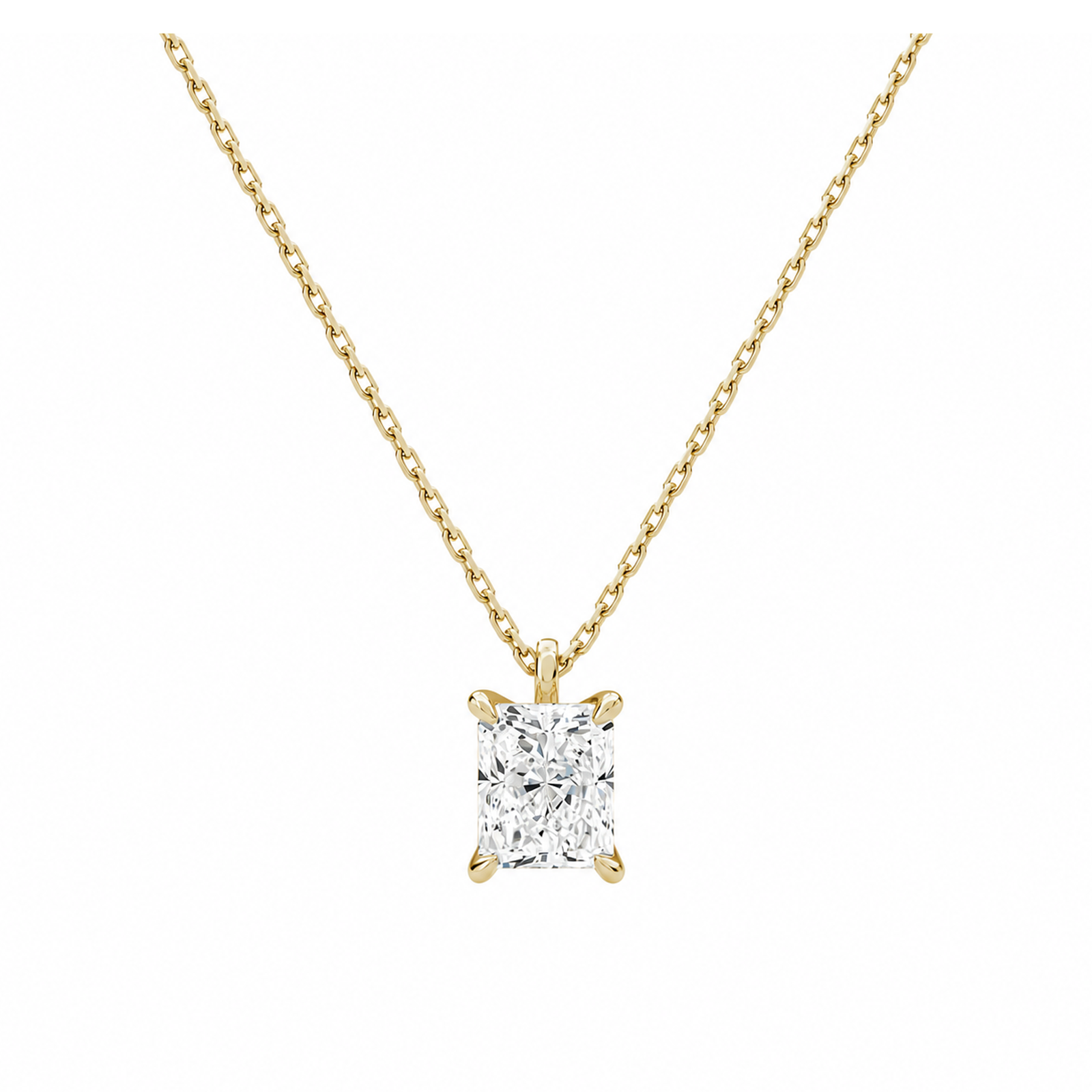 Elysia Solitaire Lab Grown Diamond Pendant Necklace in 14K Yellow Gold