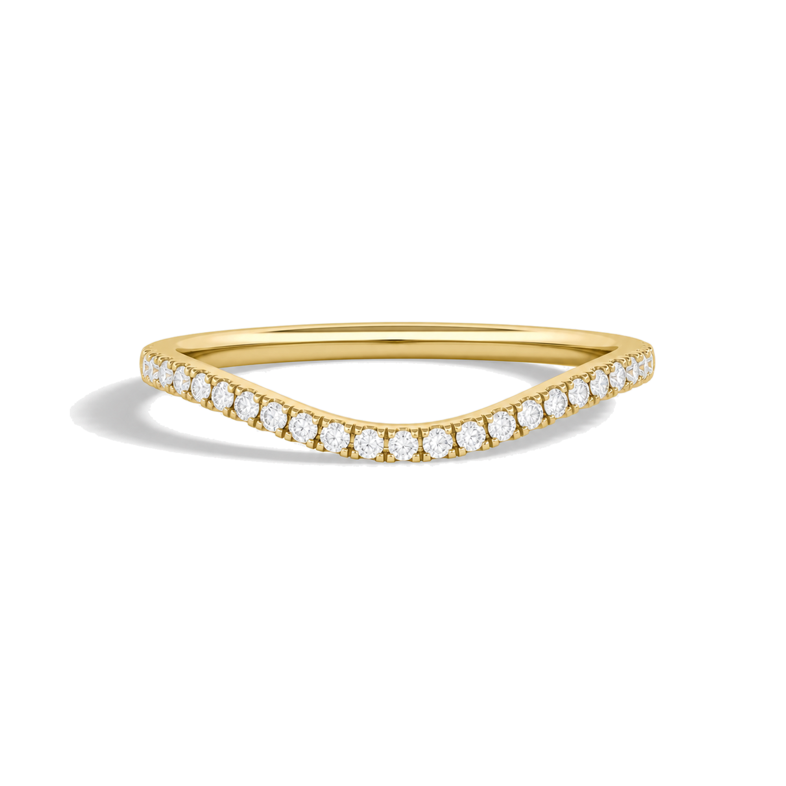 Zara Curved Half Eternity Lab Grown Diamond Band in 18K Yellow Gold