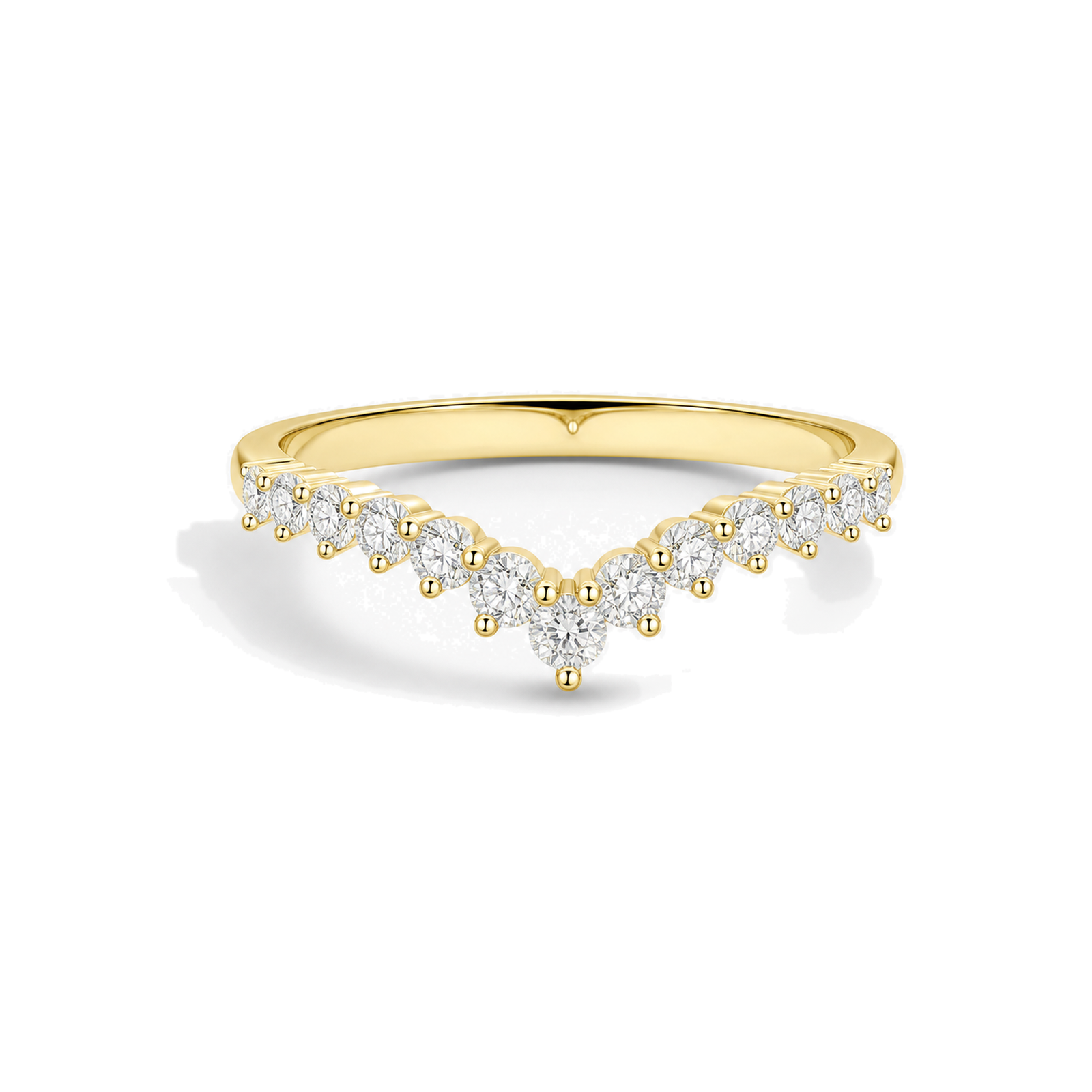 Vivienne Tiara Lab Grown Diamond Wedding Band in 14K Yellow Gold
