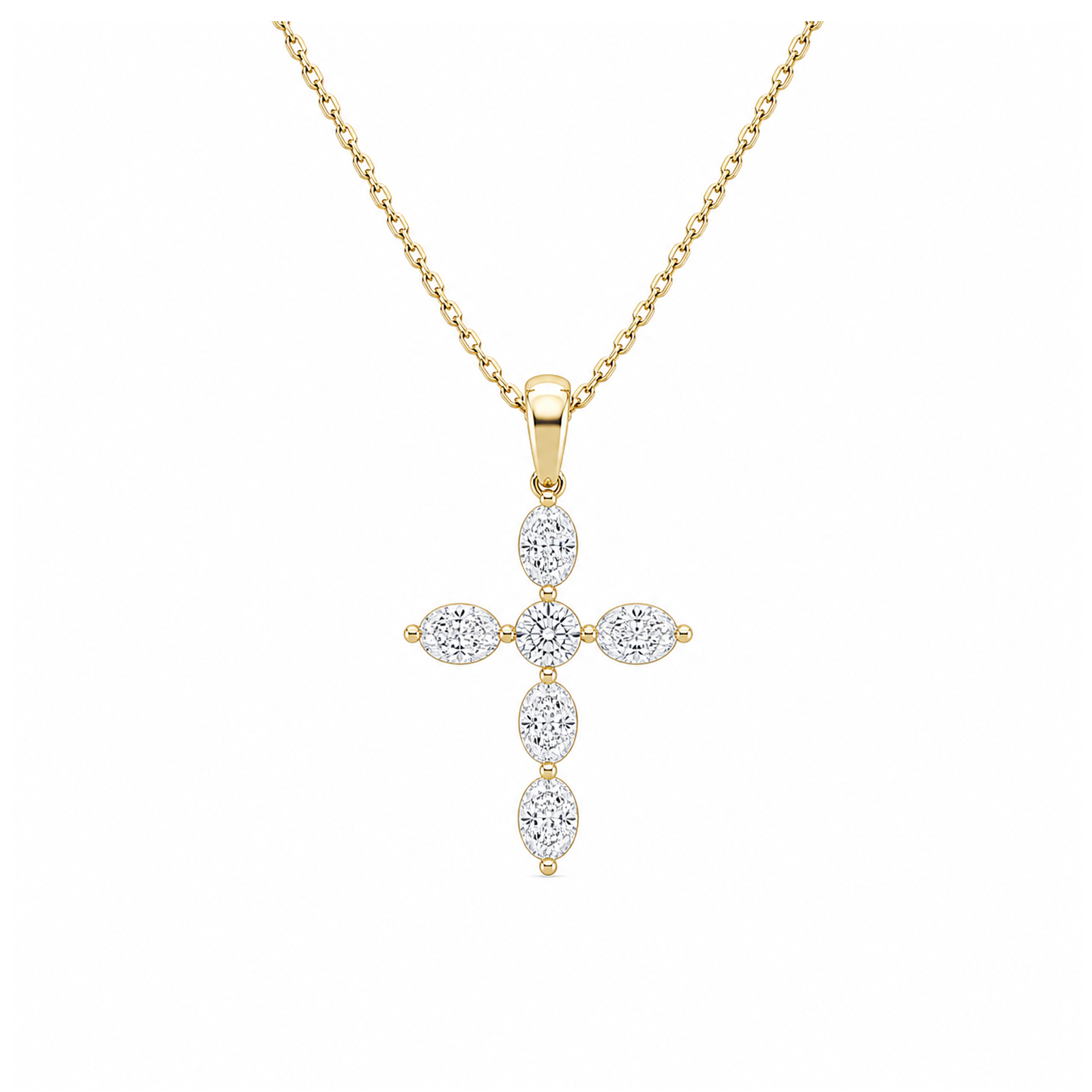 Idalia Cross Lab Grown Diamond Necklace in 14K Yellow Gold