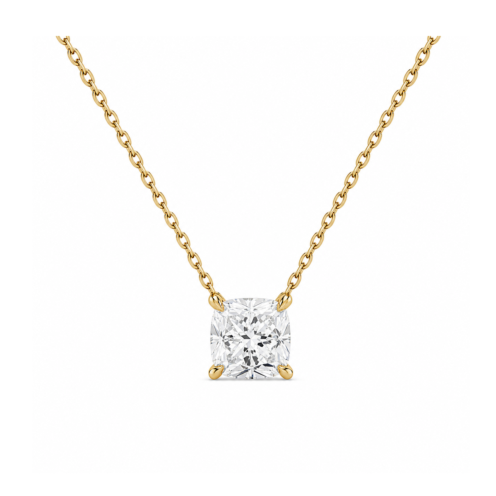 Solenne Solitaire Lab Grown Diamond Necklace in 14K Yellow Gold