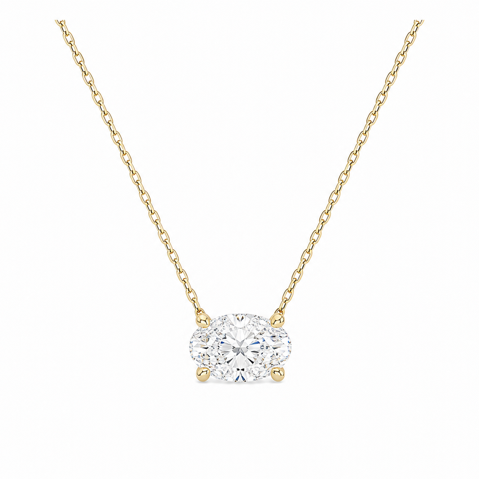Solenne Solitaire Lab Grown Diamond Necklace in 14K Yellow Gold