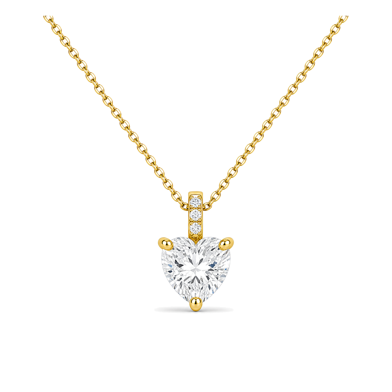 Maeva Accented Bail Lab Grown Diamond Pendant Necklace in 14K Yellow Gold
