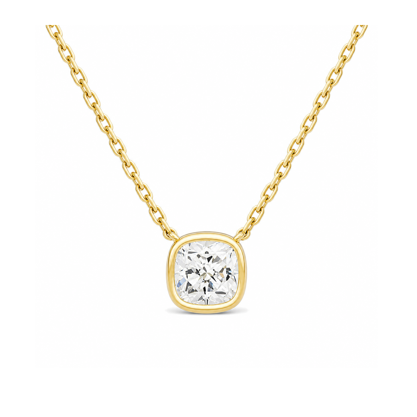 Sienna Bezel Solitaire Lab Grown Diamond Necklace in 14K Yellow Gold