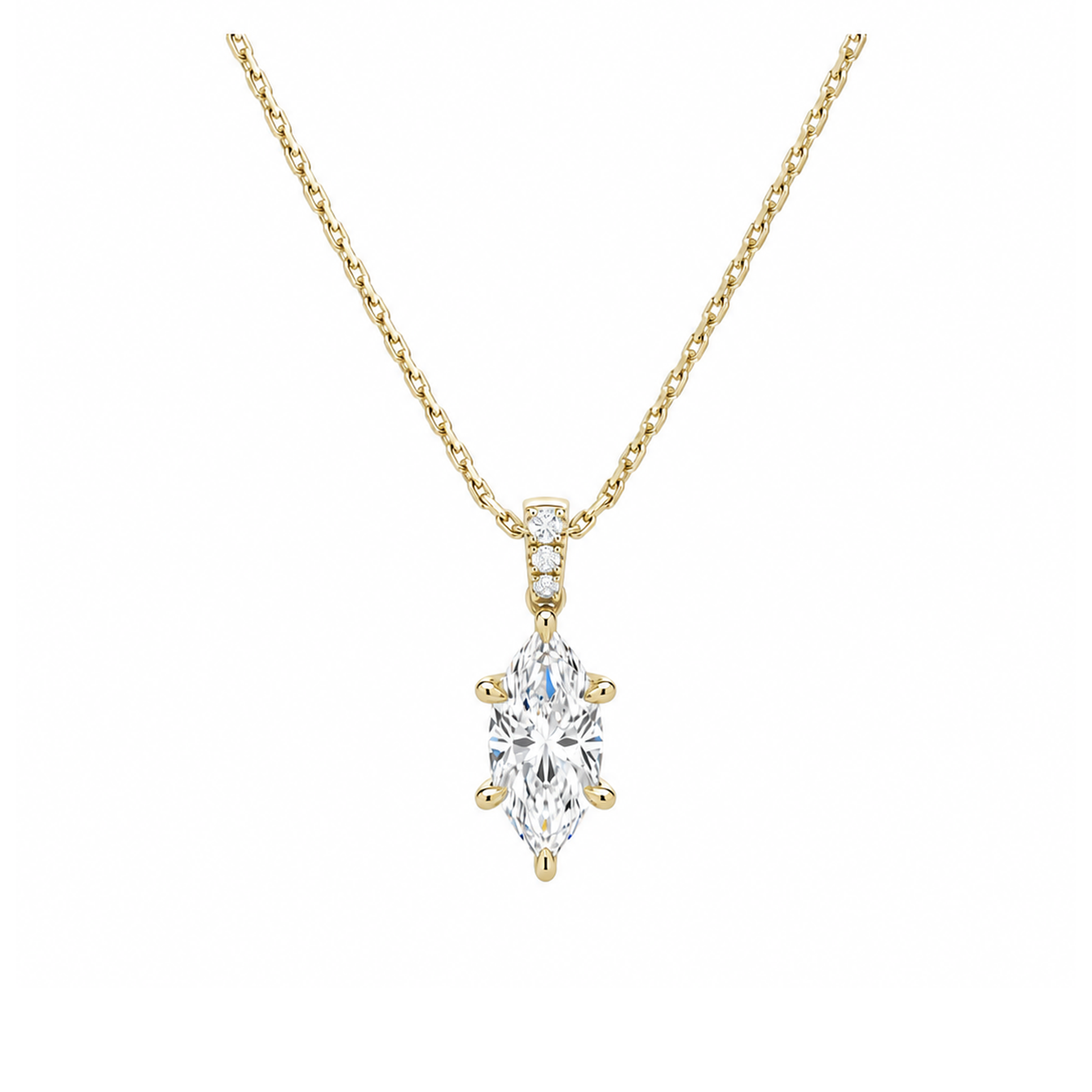 Maeva Accented Bail Lab Grown Diamond Pendant Necklace in 14K Yellow Gold