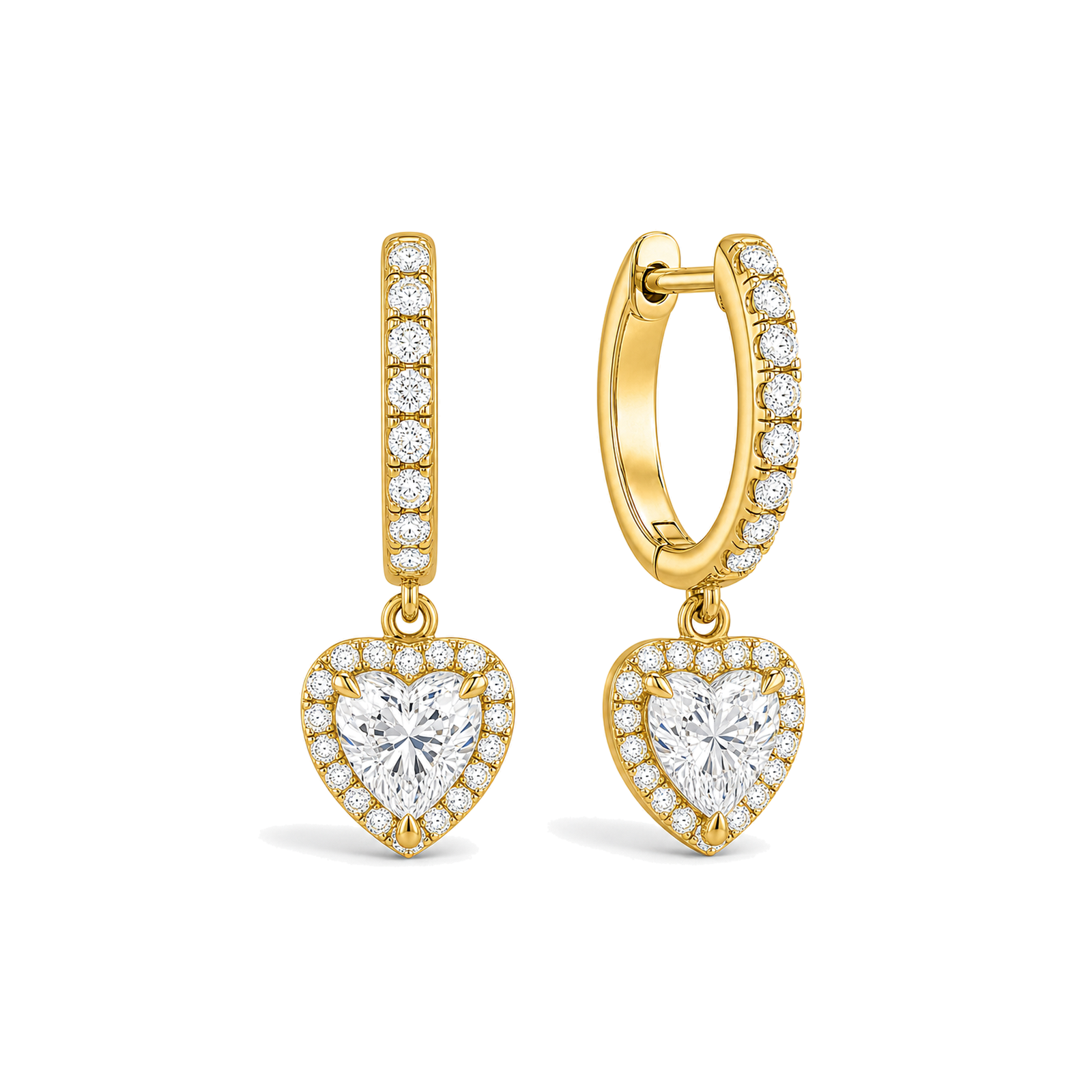 Bellamy Luxe Drop Huggie Hoop Lab Grown Diamond Hoop Earrings in 18K Yellow Gold