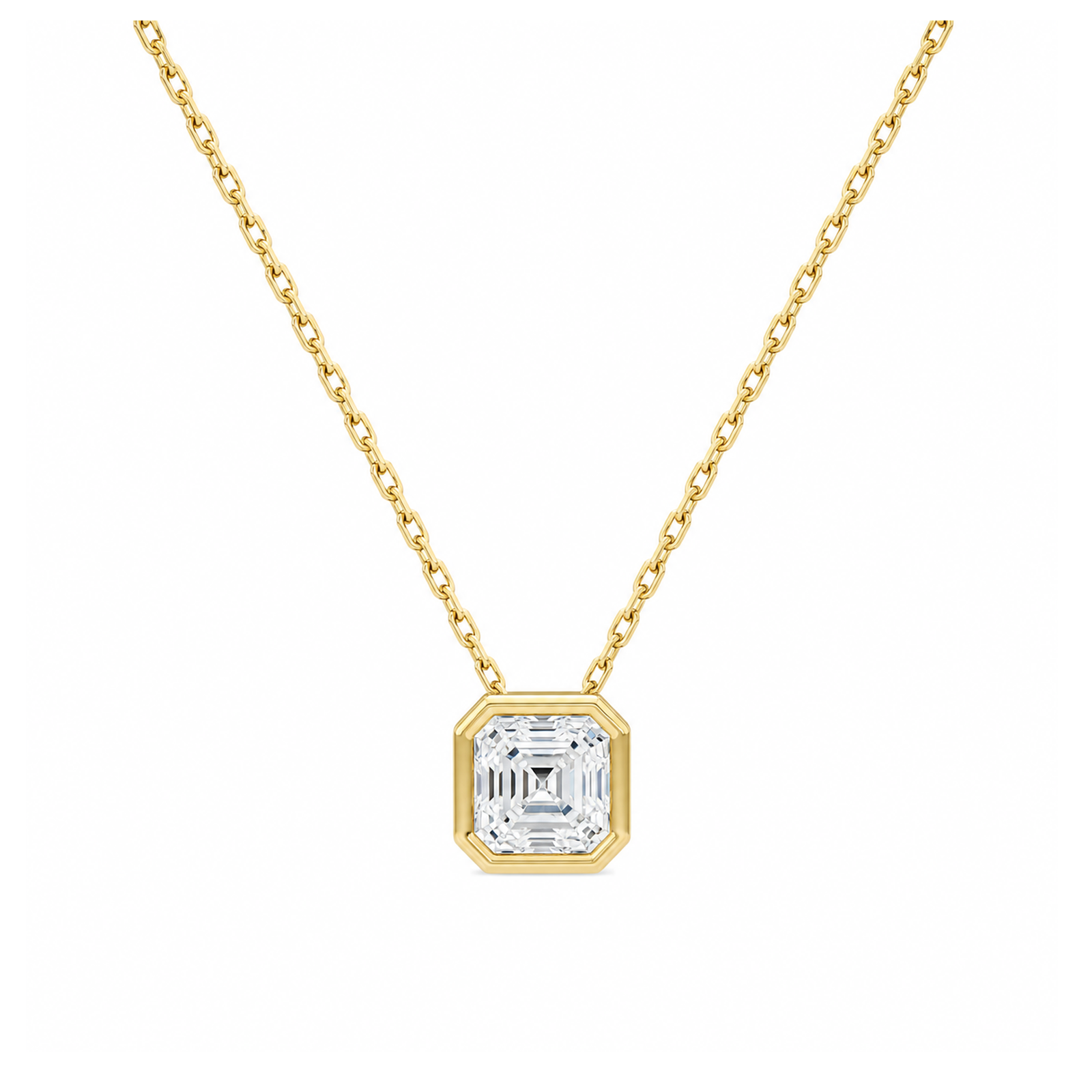 Sienna Bezel Solitaire Lab Grown Diamond Necklace in 14K Yellow Gold
