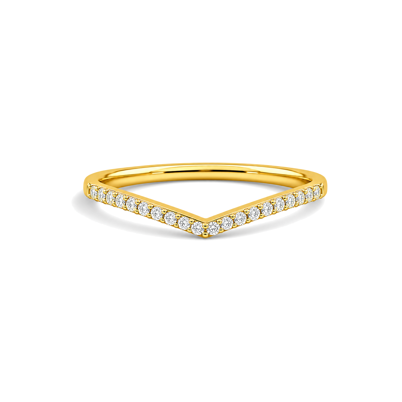 Violetta Curved Ballad Contour Lab Grown Diamond Ring in 14K Yellow Gold