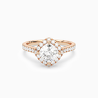Cushion Kite Halo Baseline in 14K Rose Gold main white