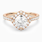 Cushion Kite Halo Baseline in 14K Rose Gold main white