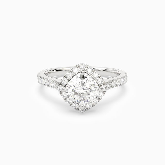 Cushion Kite Halo Baseline in 14K White Gold main white