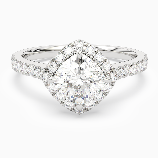 Cushion Kite Halo Baseline in 14K White Gold main white