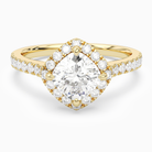 Cushion Kite Halo Baseline in 18K Yellow Gold main white