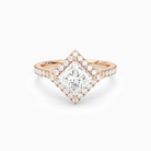 Princess Kite Halo Baseline in 14K Rose Gold main white