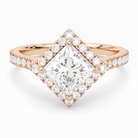 Princess Kite Halo Baseline in 14K Rose Gold main white