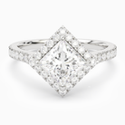 Princess Kite Halo Baseline in 14K White Gold main white