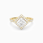 Princess Kite Halo Baseline in 14K Yellow Gold main white