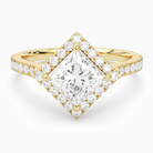 Princess Kite Halo Baseline in 18K Yellow Gold main white