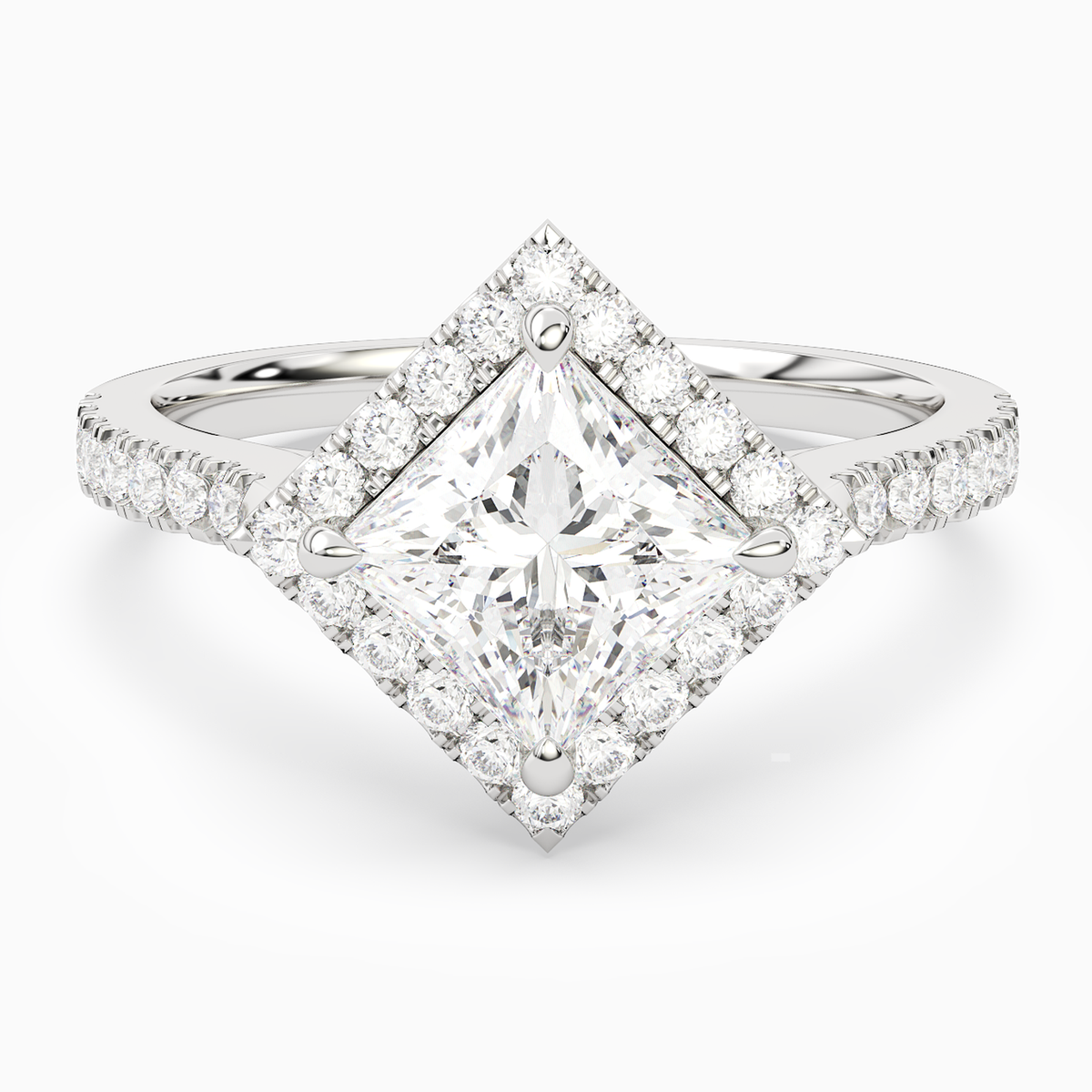 Princess Kite Halo Baseline in Platinum main white