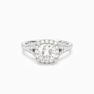 Cushion Classic Halo Split Shank Ring in Platinum main white