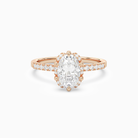 Oval Crown Halo Pavé in 14K Rose Gold main white