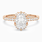 Oval Crown Halo Pavé in 14K Rose Gold main white
