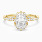 Oval Crown Halo Pavé in 14K Yellow Gold main white