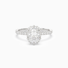 Oval Crown Halo Pavé in 18K White Gold main white