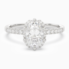 Oval Crown Halo Pavé in 18K White Gold main white