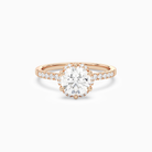 Round Crown Halo Pavé in 14K Rose Gold main white