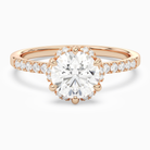 Round Crown Halo Pavé in 14K Rose Gold main white