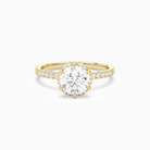 Round Crown Halo Pavé in 14K Yellow Gold main white